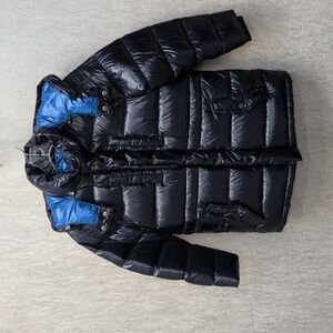 Add Down Kids Black and Blue Puffer Jacket